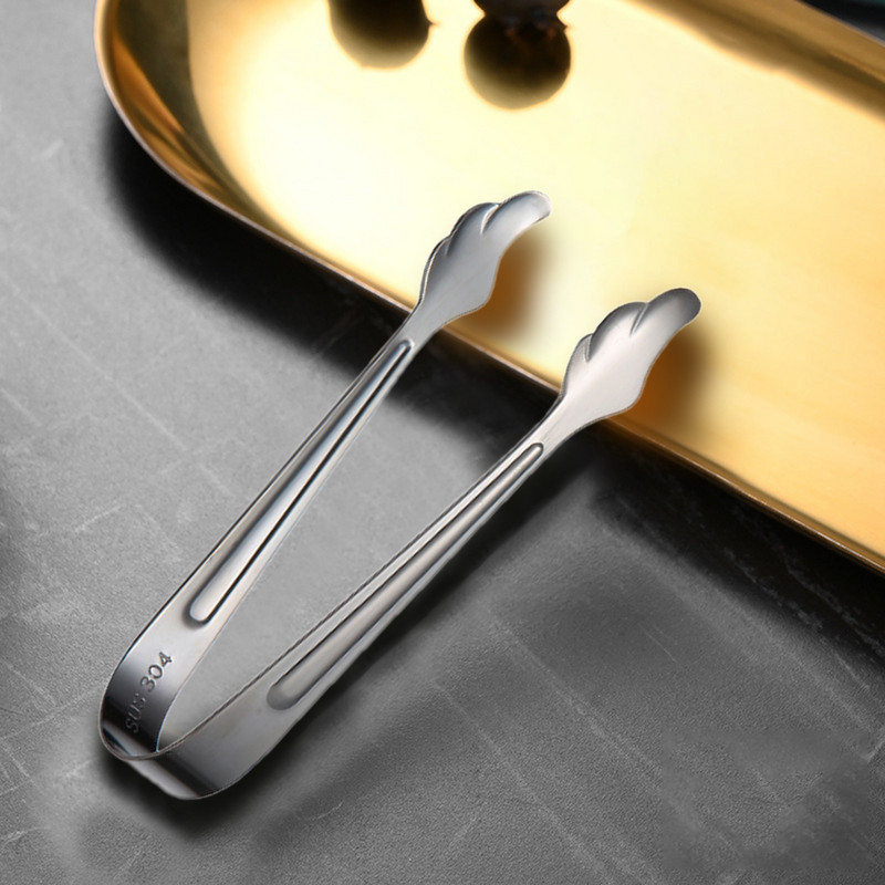 2 db 304 rozsdamentes acél rövid ételkapocs kockacukorcsipesz Gyermek ételcsipesz jégkockacsipesz konyhai eszköz