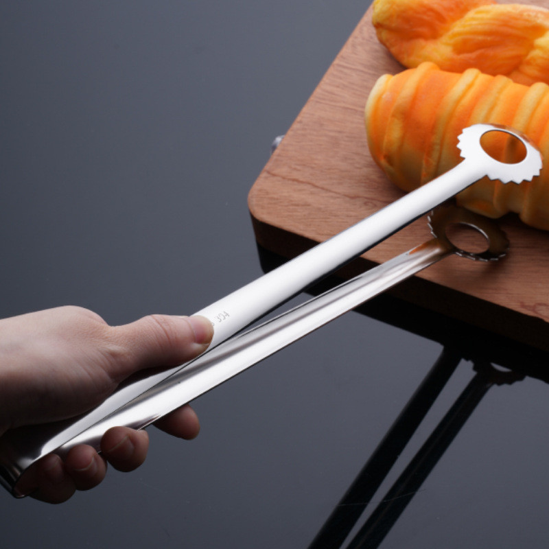 Rozsdamentes acél grillfogó hússaláta steak ételtálaló csipesz BBQ tapadásmentes főzőfogó Konyhai kiegészítők