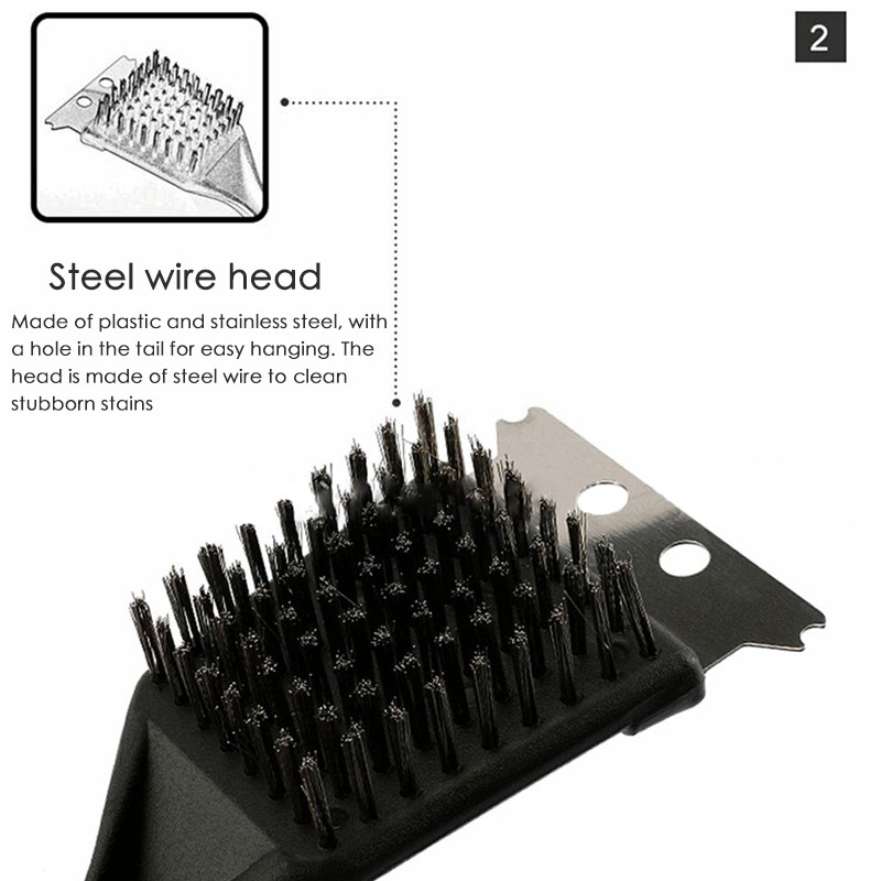 1 db grillkefék nyél Grill Tapadásmentes kefe Drót Acél sörték Tisztítás Főzés Grill kültéri Otthoni Grill Tartozékok Eszközök