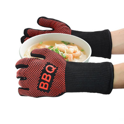 BBQ Grill Gloves 932 Εξαιρετικά ανθεκτικά στη θερμότητα Γάντια ψησίματος Αντιολισθητικά γάντια ψησίματος με μόνωση σιλικόνης για το μαγείρεμα Baking Camping