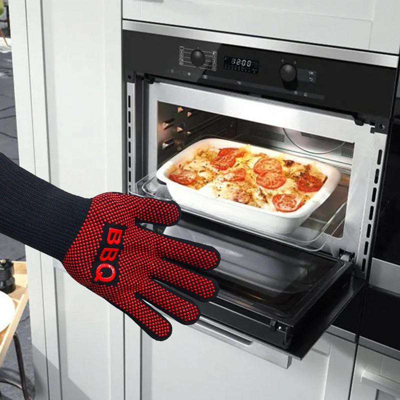 BBQ Grill kesztyű 932 Extrém hőálló grillkesztyű csúszásmentes szilikon szigetelt grillkesztyű főzéshez Sütéshez Kemping
