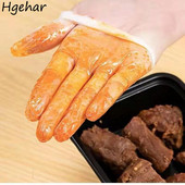 100db Eldobható grill kesztyű átlátszó vízálló olajálló élelmiszeripari kesztyű háztartási konyhai kiegészítők tisztítóeszközök