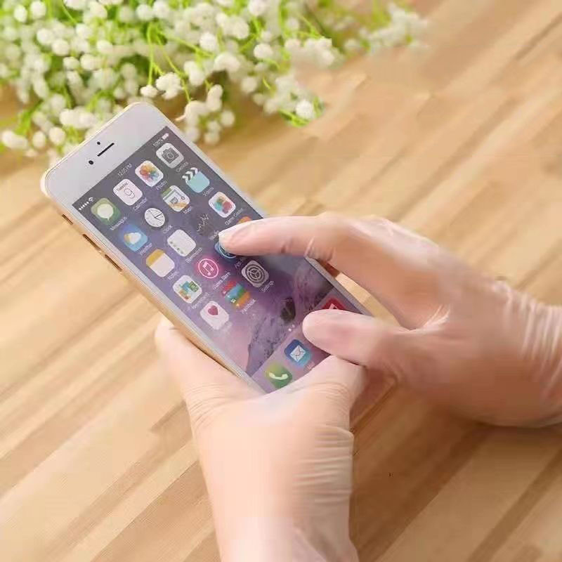 100db Eldobható grill kesztyű átlátszó vízálló olajálló élelmiszeripari kesztyű háztartási konyhai kiegészítők tisztítóeszközök