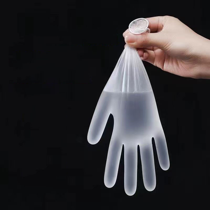 100db Eldobható grill kesztyű átlátszó vízálló olajálló élelmiszeripari kesztyű háztartási konyhai kiegészítők tisztítóeszközök
