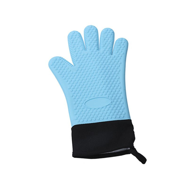 1 db minőségű vastag hőálló szilikon kesztyű teljes ujjú sütés BBQ Anti