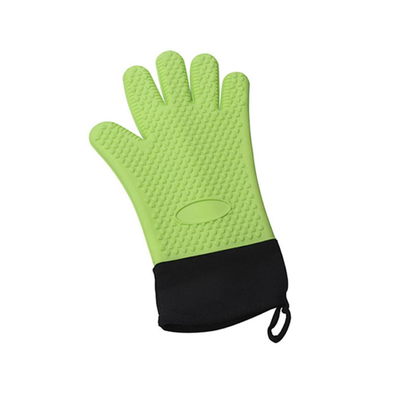1 db minőségű vastag hőálló szilikon kesztyű teljes ujjú sütés BBQ Anti