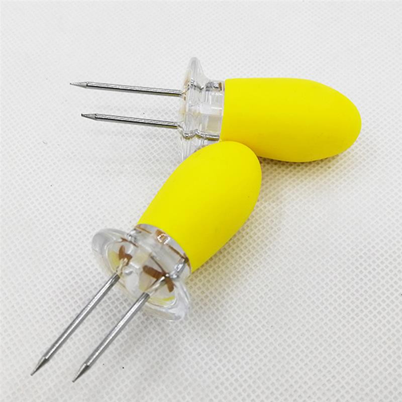 2 gab Kukurūzas vālītes turētāji, karstumizturīgi nerūsējošā tērauda BBQ zari iesmi Dakšiņas ballīšu grilēšanai BBQ rīki