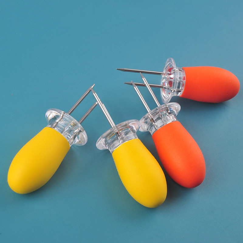 Nerūsējošā tērauda kukurūzas turētāji Dizaina kukurūzas vālīšu turētāji BBQ dakšiņas iesmi Kukurūzas vālītes gatavošanas ballītes Kempings Bloķēšanas rīks