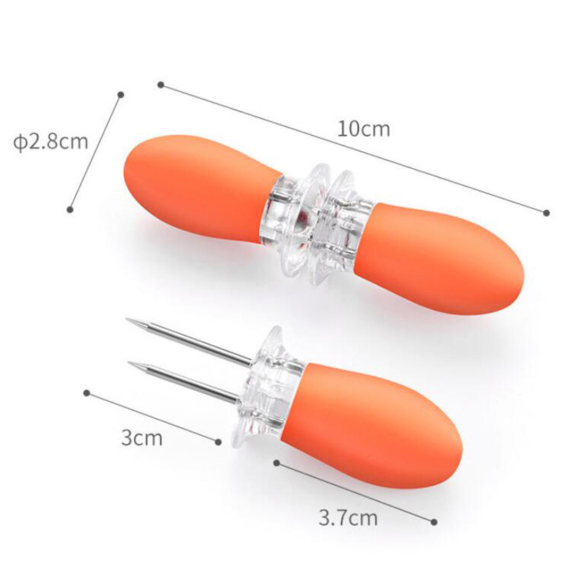 Nerūsējošā tērauda kukurūzas turētāji Dizaina kukurūzas vālīšu turētāji BBQ dakšiņas iesmi Kukurūzas vālītes gatavošanas ballītes Kempings Bloķēšanas rīks
