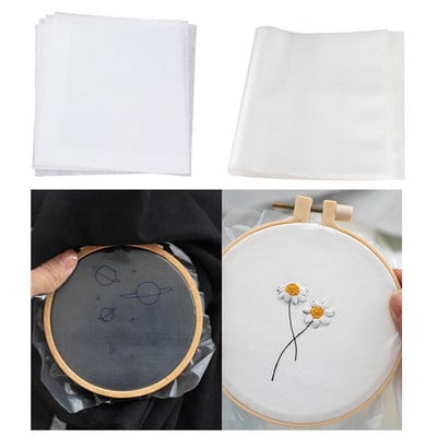 4pcs/set Water Soluble Embroidery Stabiliser Wash Away Cold Water Soluble Film Water Solute Embroidery Backing DIY Craft Making