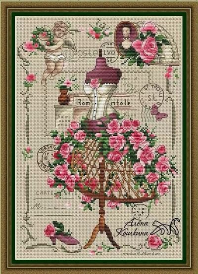 ZZ1595 barkácsolt házilagos keresztszemes szett Csomagok Számlált keresztszemes készletek Új minta NEM NYOMTATOTT Keresztszemes festőkészlet