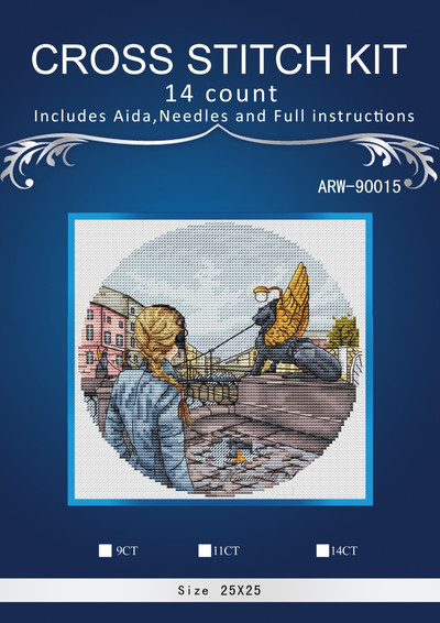 Meitenīgi ceļojumu raksti Skaitīts krustdūriens 14CT 14CT 18CT 25ct 28ct DIY krustdūrienu komplekti Izšūšanas rokdarbu komplekti