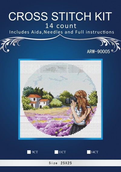 Meitenīgi ceļojumu raksti Skaitīts krustdūriens 14CT 14CT 18CT 25ct 28ct DIY krustdūrienu komplekti Izšūšanas rokdarbu komplekti