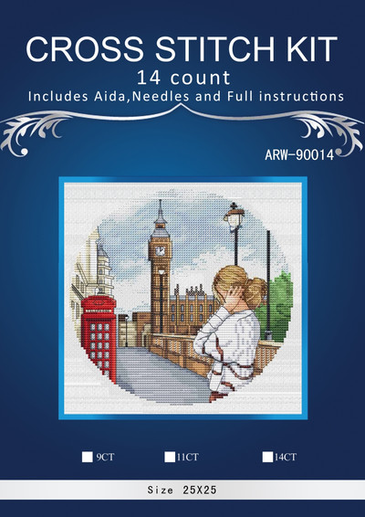 Meitenīgi ceļojumu raksti Skaitīts krustdūriens 14CT 14CT 18CT 25ct 28ct DIY krustdūrienu komplekti Izšūšanas rokdarbu komplekti