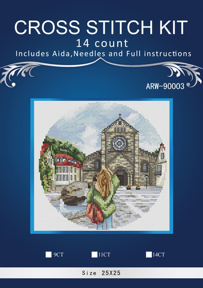 Meitenīgi ceļojumu raksti Skaitīts krustdūriens 14CT 14CT 18CT 25ct 28ct DIY krustdūrienu komplekti Izšūšanas rokdarbu komplekti