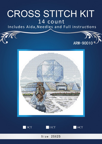 Meitenīgi ceļojumu raksti Skaitīts krustdūriens 14CT 14CT 18CT 25ct 28ct DIY krustdūrienu komplekti Izšūšanas rokdarbu komplekti