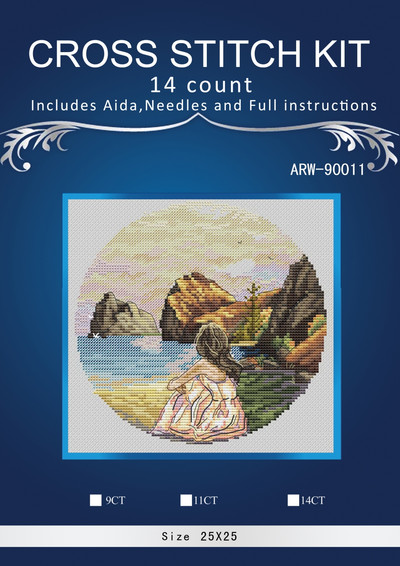 Meitenīgi ceļojumu raksti Skaitīts krustdūriens 14CT 14CT 18CT 25ct 28ct DIY krustdūrienu komplekti Izšūšanas rokdarbu komplekti