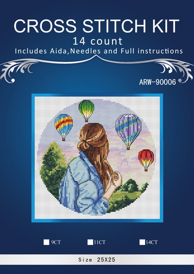 Meitenīgi ceļojumu raksti Skaitīts krustdūriens 14CT 14CT 18CT 25ct 28ct DIY krustdūrienu komplekti Izšūšanas rokdarbu komplekti