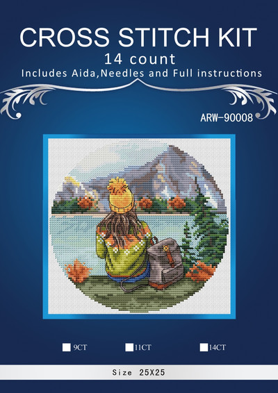 Meitenīgi ceļojumu raksti Skaitīts krustdūriens 14CT 14CT 18CT 25ct 28ct DIY krustdūrienu komplekti Izšūšanas rokdarbu komplekti