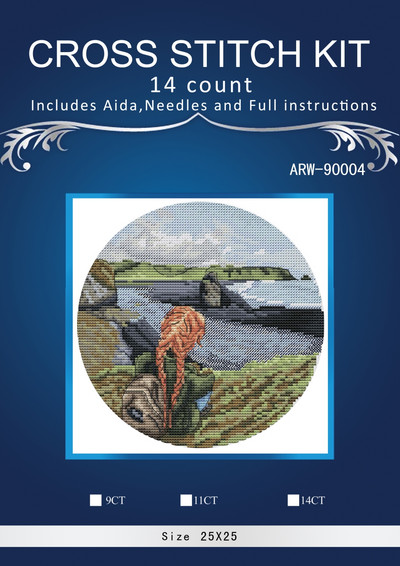 Meitenīgi ceļojumu raksti Skaitīts krustdūriens 14CT 14CT 18CT 25ct 28ct DIY krustdūrienu komplekti Izšūšanas rokdarbu komplekti