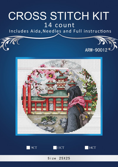 Meitenīgi ceļojumu raksti Skaitīts krustdūriens 14CT 14CT 18CT 25ct 28ct DIY krustdūrienu komplekti Izšūšanas rokdarbu komplekti