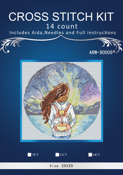 Meitenīgi ceļojumu raksti Skaitīts krustdūriens 14CT 14CT 18CT 25ct 28ct DIY krustdūrienu komplekti Izšūšanas rokdarbu komplekti