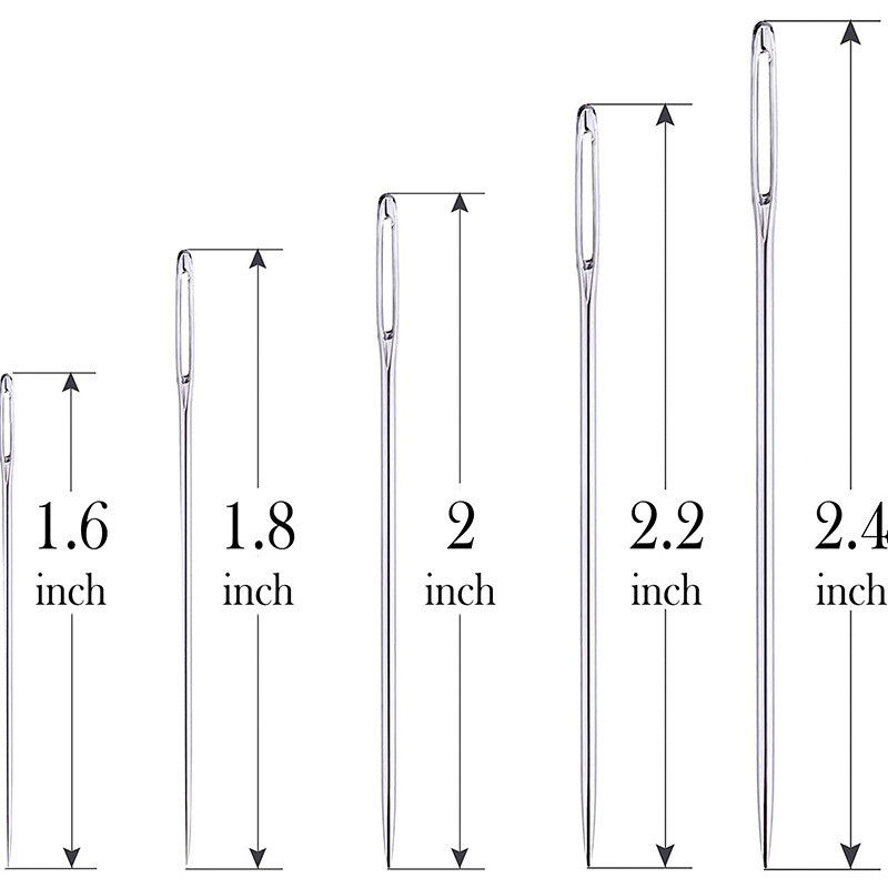 25 db/5 méretű szett rozsdamentes acél nagy szemű tű keresztszemes tű hímzőeszközök otthoni varróeszközök palackkal