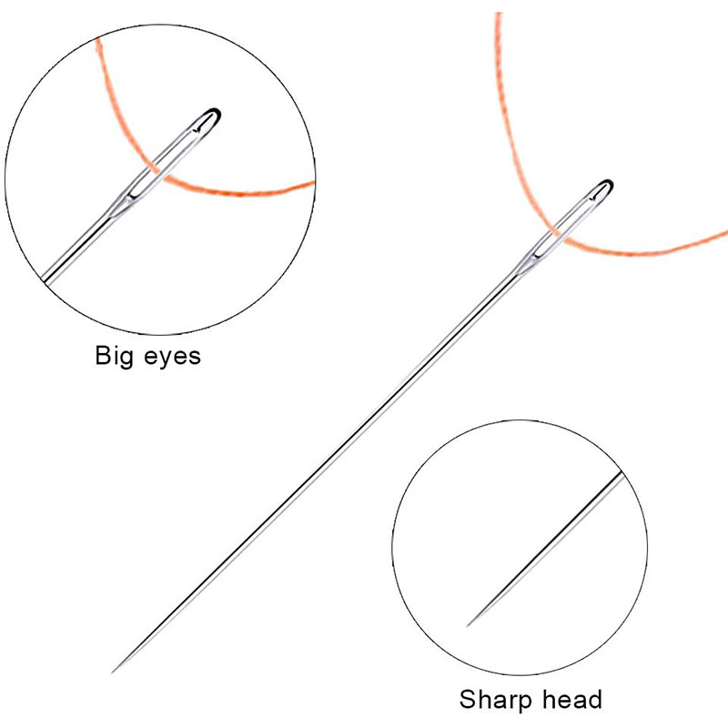 25 db/5 méretű szett rozsdamentes acél nagy szemű tű keresztszemes tű hímzőeszközök otthoni varróeszközök palackkal
