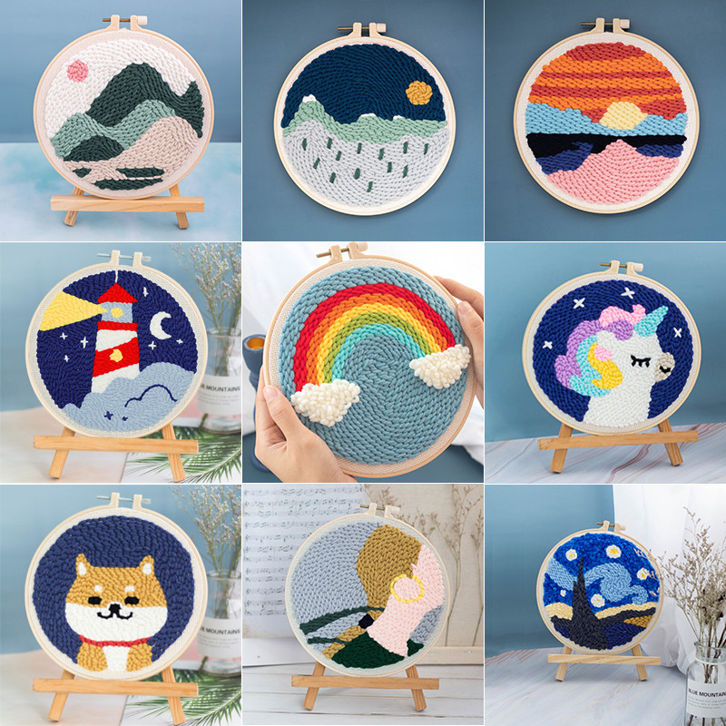 Punch Adatos siuvinėjimo rašiklis Reguliuojamas kilimėlis verpalai Punch Adatos sriegimo Punch siuvinėjimo siūlu kryžminio susiuvimo pradedantiesiems įrankis