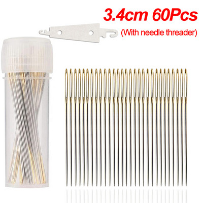 30/60 tk. Suured silmaga ristpistes nõelad koos niidiga Ise tehke ristpistes tikkimine Näputöö Niitmisnõel Käsiõmblustööriistad