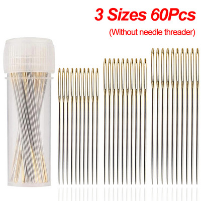 30/60 tk. Suured silmaga ristpistes nõelad koos niidiga Ise tehke ristpistes tikkimine Näputöö Niitmisnõel Käsiõmblustööriistad