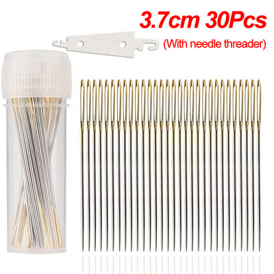 30/60 tk. Suured silmaga ristpistes nõelad koos niidiga Ise tehke ristpistes tikkimine Näputöö Niitmisnõel Käsiõmblustööriistad