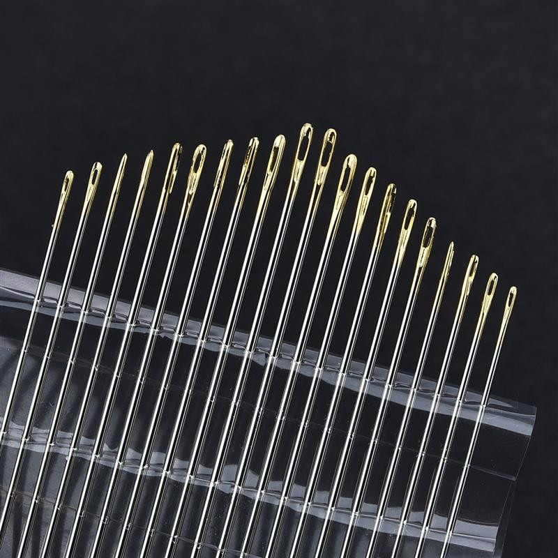 Rozsdamentes acél több méretű varrótű Arany hímző szövet keresztszemes tűk készlet Eszközök Varró kézzel készített tűk