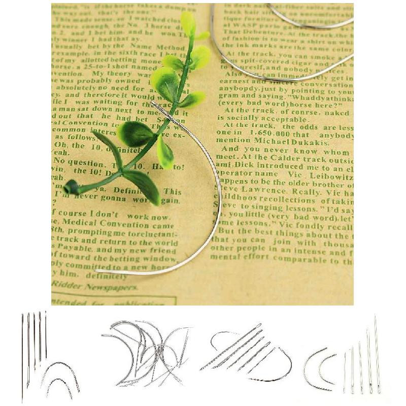 7 tk polstri vaip, nahast lõuendi parandamine, kumer DIY nahk käsitsi õmblemine roostevabast terasest nõelte nõelte komplekt