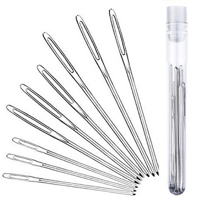 15/9 DB nagy szemű, tompa varrótűk, keresztszemes kötőtűk, kézzel készített bőr hímzőcérna varrótűk