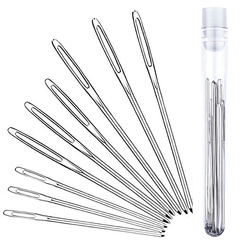 15/9 DB nagy szemű, tompa varrótűk, keresztszemes kötőtűk, kézzel készített bőr hímzőcérna varrótűk