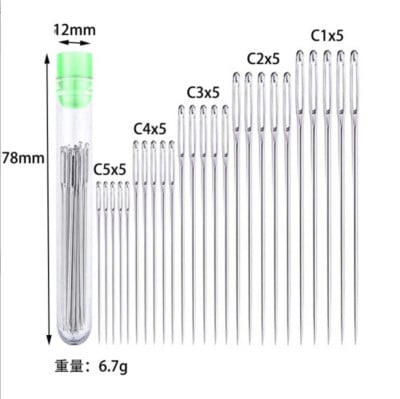 Barkácsolás kézműves eszközök Nagy szemű tűk rozsdamentes acél hímzés keresztszemes kötés fonal varró kézi horgolótű készlet