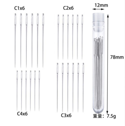 Barkácsolás kézműves eszközök Nagy szemű tűk rozsdamentes acél hímzés keresztszemes kötés fonal varró kézi horgolótű készlet