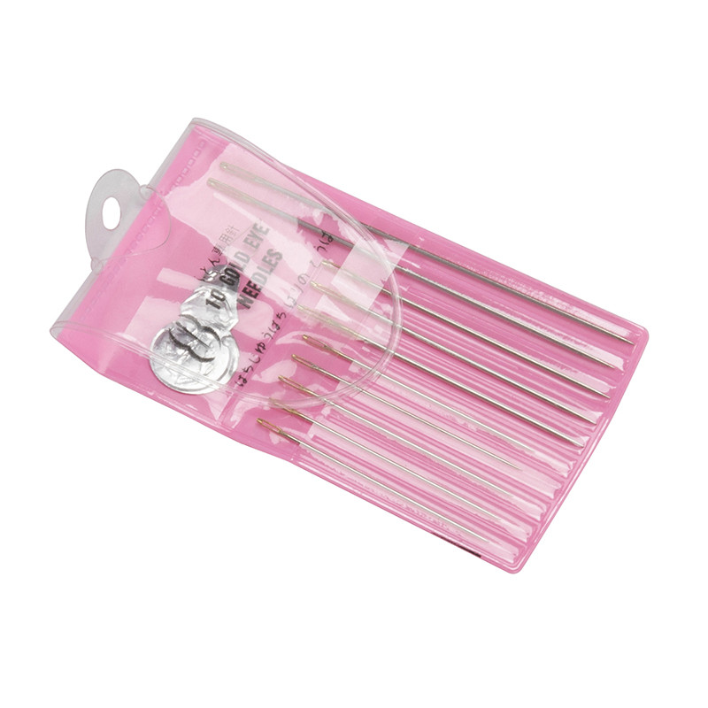 10 vnt / rinkinys Siuvinėjimo įrankis Kryžminio dygsnio adatos Plieninė siuvimo adata Daugiafunkcinė didelė akis, skirta buitinei paauksuota