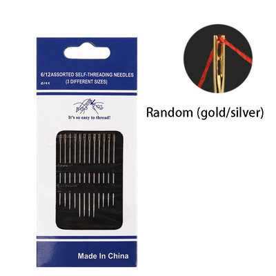 24/12X nerūdijančio plieno siuvimo adatos Savaime įsisriegiančios adatos „pasidaryk pats“ Greito sriegimo adata Siuvinėjimas Siuvimo rūbų dygsnio įrankiai