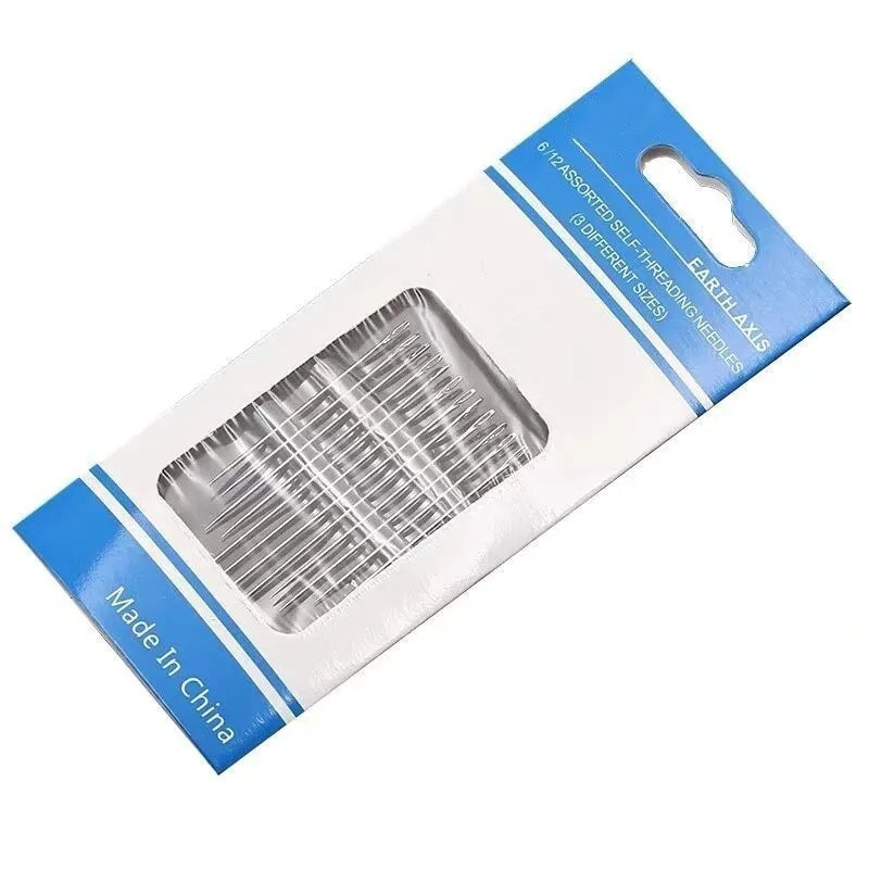 24/12X nerūdijančio plieno siuvimo adatos Savaime įsisriegiančios adatos „pasidaryk pats“ Greito sriegimo adata Siuvinėjimas Siuvimo rūbų dygsnio įrankiai