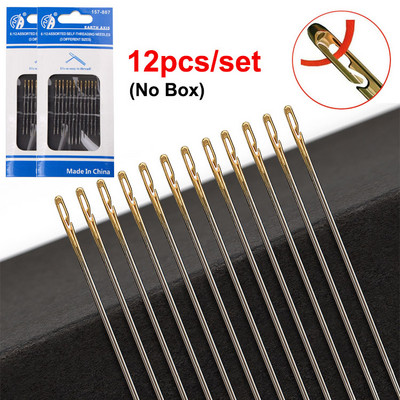 30/12 vnt. siuvinėjimo kryželiu adatos rankdarbių siuvinėjimo įrankis didelės akies siuvimo adatos Rankų siuvimo adata su siūlu „pasidaryk pats“ siuvimo įrankiai