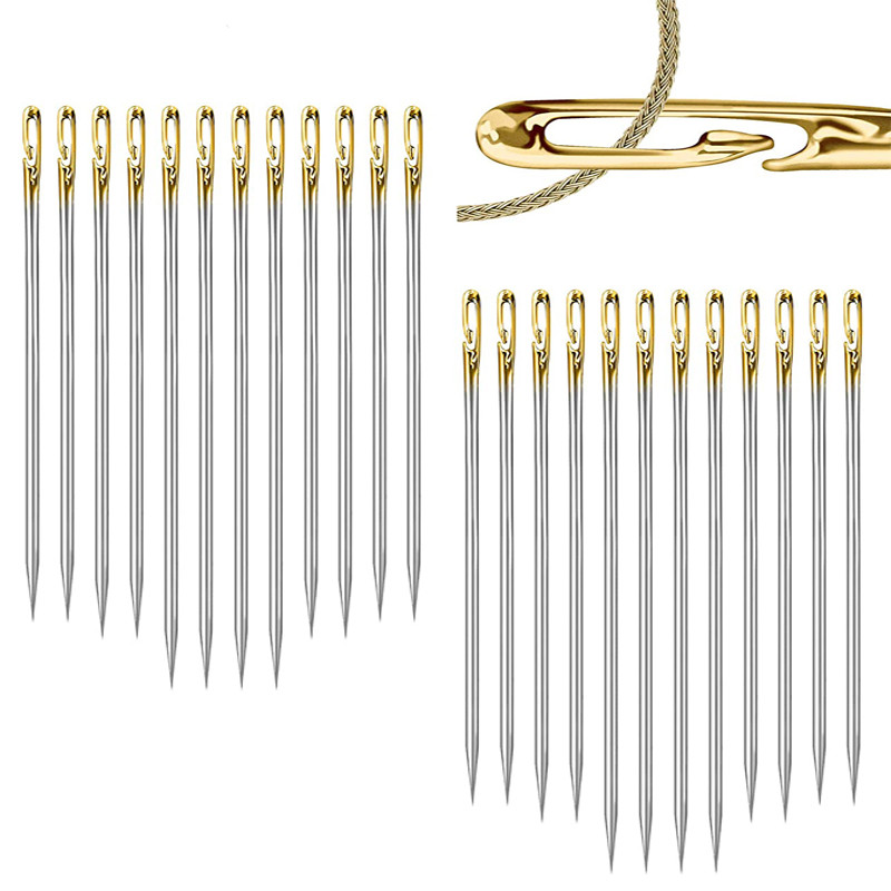 30 db keresztszemes tűk és 24 db önbefűző tűk 2 db rozsdamentes acél tűbefűzővel barkácsolási hímzési kézimunkáshoz