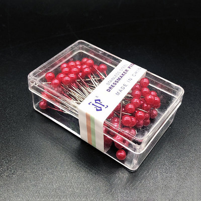 100 gab./kaste Krāsainas apaļas pērļu galviņas adatas Tailor Dūriens Taisni Spied Šūšanas Tapas ģērbšanai Pašu šūšanas rīku pozicionēšana