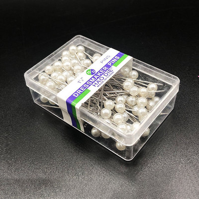 100 gab./kaste Krāsainas apaļas pērļu galviņas adatas Tailor Dūriens Taisni Spied Šūšanas Tapas ģērbšanai Pašu šūšanas rīku pozicionēšana