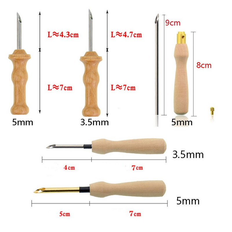 3,5 mm/5 mm Adīšana Izšūšana Pildspalva krustdūriens Aušana Filcēšana Amatniecība Perforators Adatas Vītnes Koka Rokturis Pašu šūšanas rīki Dropsh