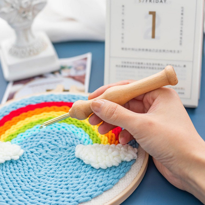 3,5 mm/5 mm Adīšana Izšūšana Pildspalva krustdūriens Aušana Filcēšana Amatniecība Perforators Adatas Vītnes Koka Rokturis Pašu šūšanas rīki Dropsh