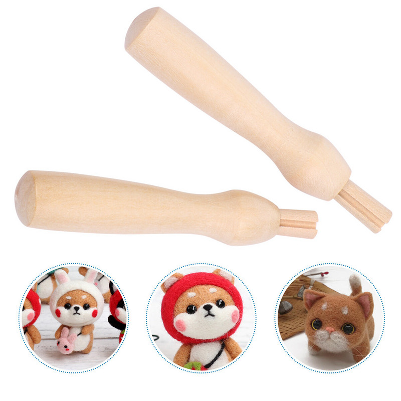 5 τμχ Σιδεράκια Εργαλείο διάτρησης με τρύπες Ξύλινη θήκη για τρύπες Λαβές τσόχας με σταυροβελονιά