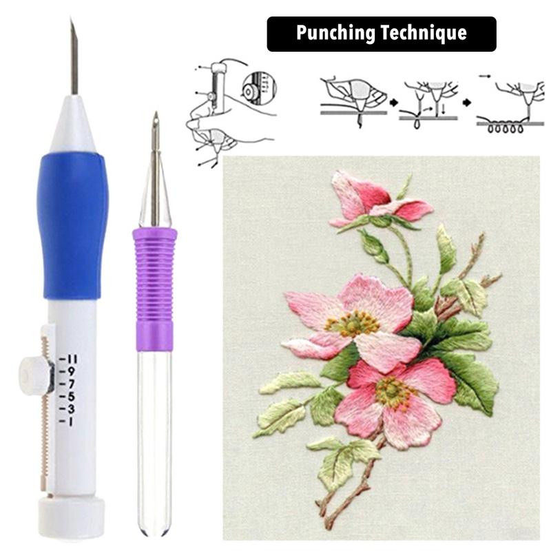 DIY izšūšanas caurumošanas adatas dzijas adatas vītnes DIY izšūšanas rīku komplekts šķērsšūšanai un adīšanai izšūšanas adatu pildspalvas kombinācija