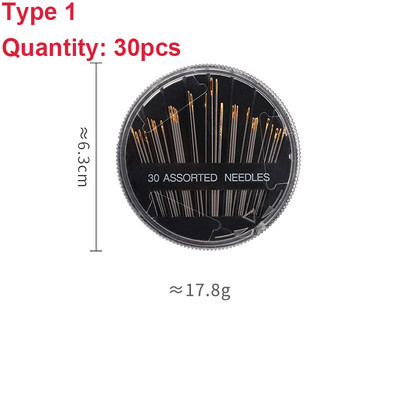 30 τεμ./Κουτί Premium βελόνες ραπτικής στο χέρι Διάφορες βελόνες κεντήματος Μεγάλες βελόνες ματιών Κιτ ραπτικής με διασταυρούμενη βελονιά Αξεσουάρ ραπτικής